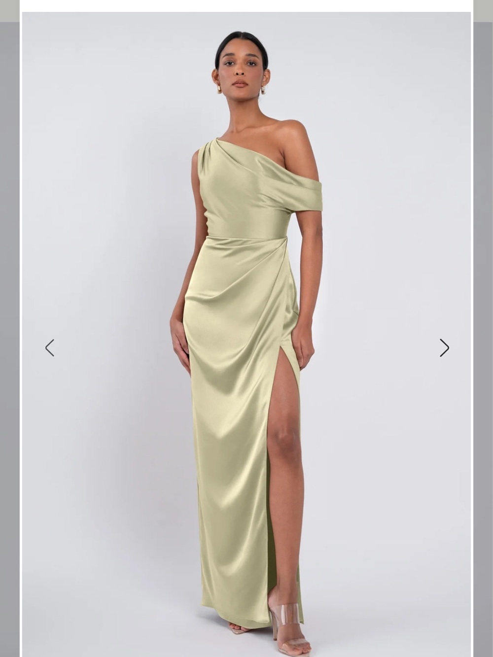 Jenny Yoo The Erin Matcha Satin Dress